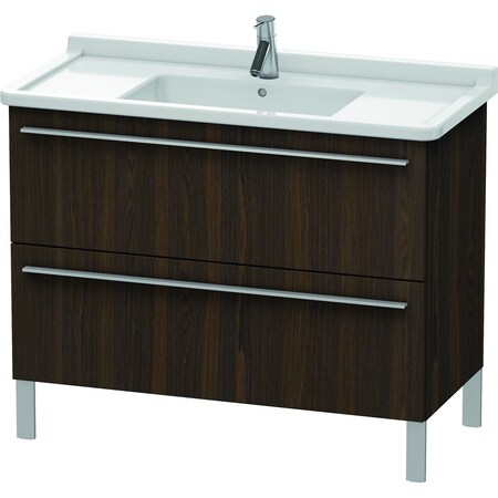 X-Large Vanity Unit Brushed Walnut 668X1000X470mm 2 Drawers For 0304